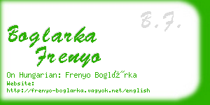 boglarka frenyo business card